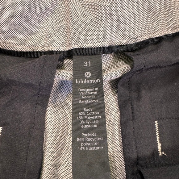 Lululemon Commission Short Relaxed Qwick Oxford Shorts Size 31 Gray EUC - Picture 3 of 5